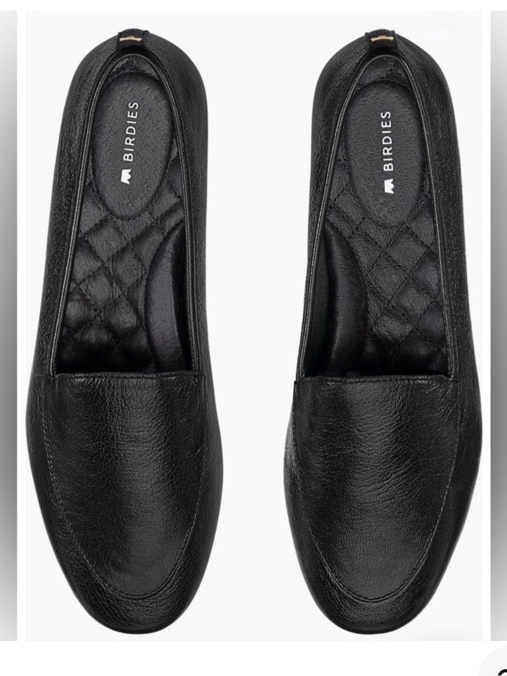 New Birdies Vesper Black Tumbled Leather Comfort Loafers Flats Size 8